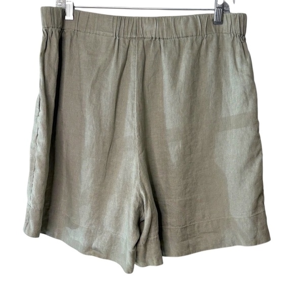 H & M 100% Linen Pull On Shorts Side Pockets Elasticized Waist Super Soft Sz 12 - Picture 4 of 10